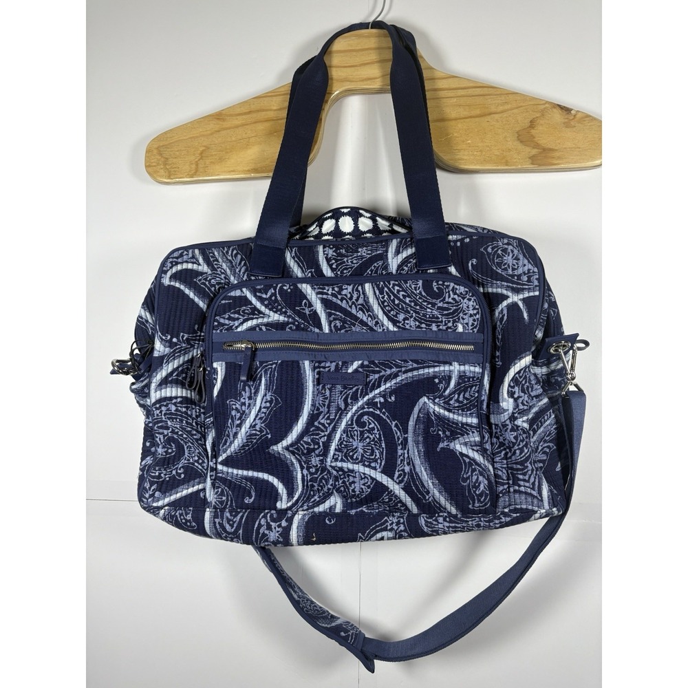 Vera‎ Bradley Women's Iconic Weekender Travel Bag Indigo Blues Paisley Authentic